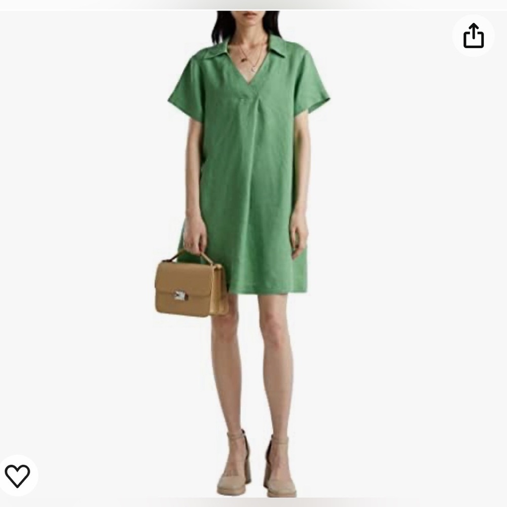 United Colors Of Benetton Green Mini Shirt Dress